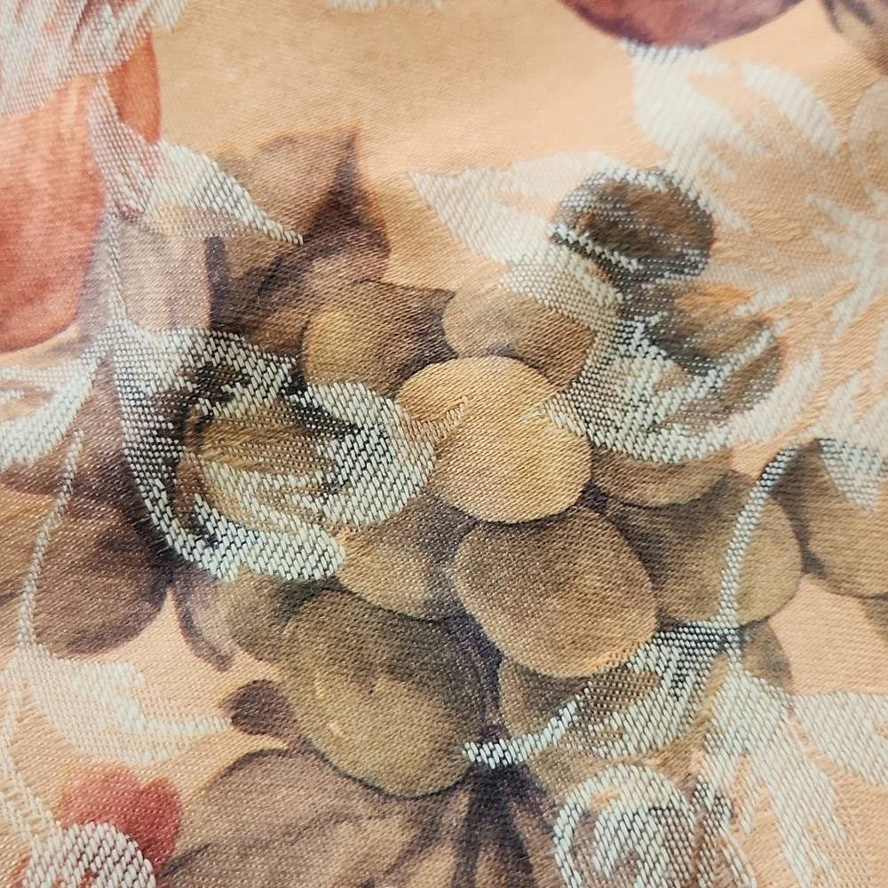 Fall Colors Tablecover With Fruit,  Vintage 82 X 56